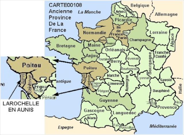 Carte des anciennes province de France