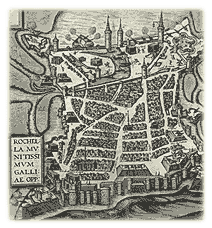 Ancien plan de la ville de La Rochelle, France