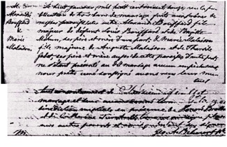 L'extrait de mariage d'Alexandre Bouffard et Marie Malaison