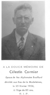 Carte Mortuaire de Célestin Cormier