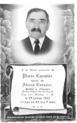 Carte mortuaire de Pierre Cormier